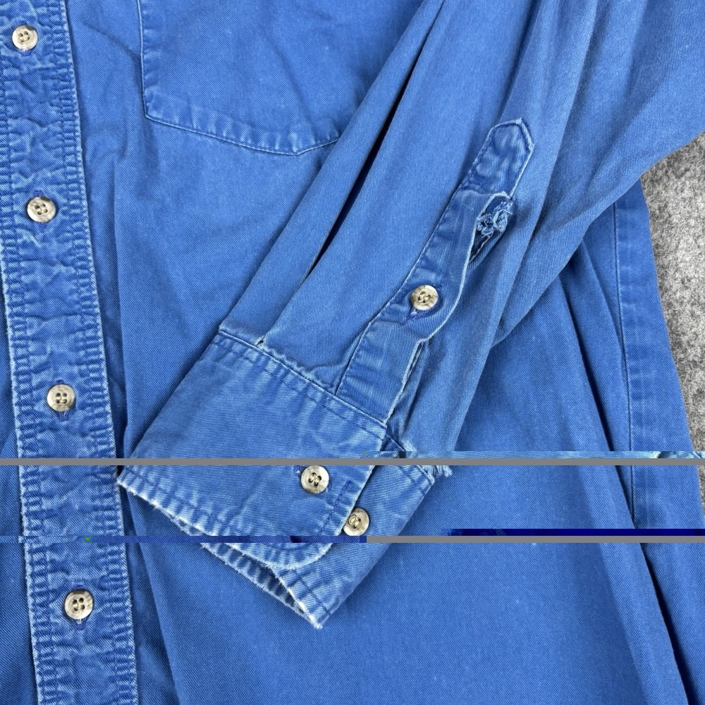 Vintage Wrangler Shirt Men's XL 16-34 X Long Tails Blue Button Up Work Western - Picture 7 of 13